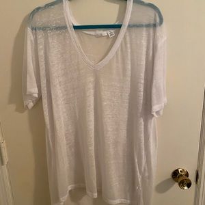 Oversized White V-neck